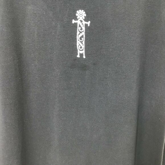 Bfofo Designs Midi Dress Size L Black Short Sleeve Cotton Hieroglyphics Womens - Picture 3 of 9